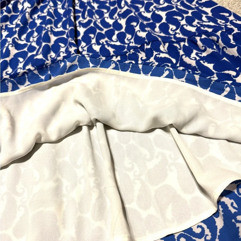 Talbots Size 8 Blue and White Midi Dress Romantic Casual Coastal Butterfly Fairy - Picture 11 of 11